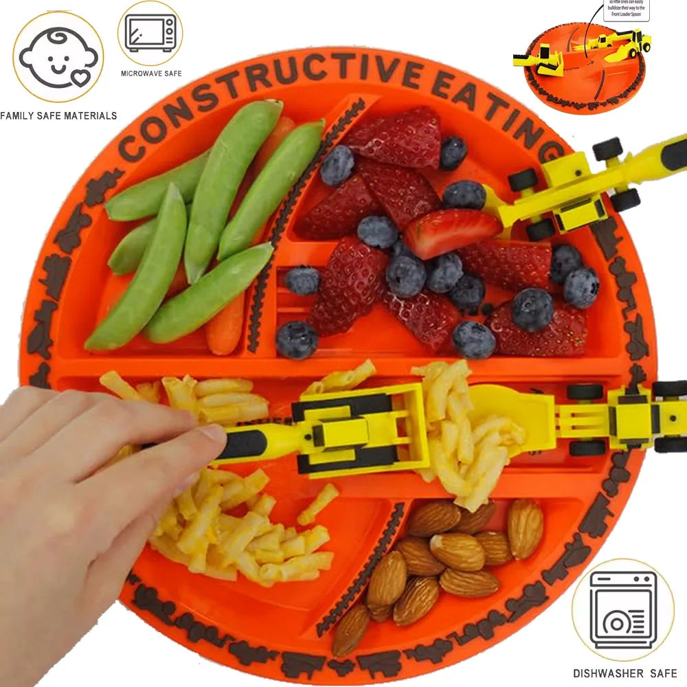 Construction Eating Tableware Set For Kids