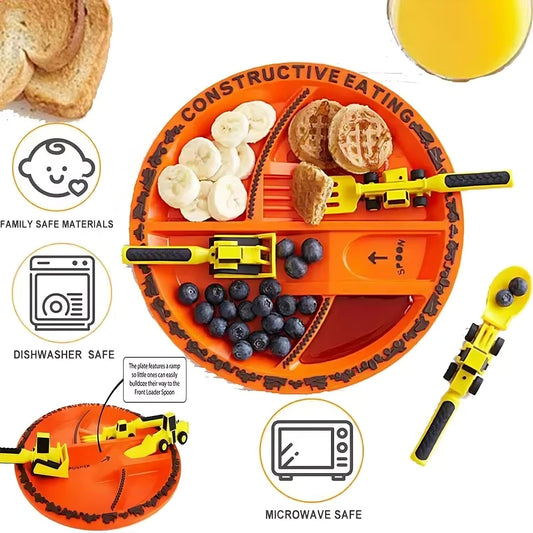 Construction Eating Tableware Set For Kids