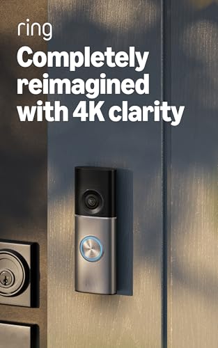 Ring Wired Doorbell Pro (Newest Model) — Retinal 4K with wide-angle video, 10x Enhanced Zoom, and Low-Light Sight, Deep Silver