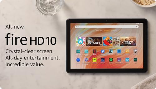 Amazon Fire HD 10 tablet, built for relaxation, 10.1" vibrant Full HD screen, octa-core processor, 3 GB RAM, 32 GB, Black