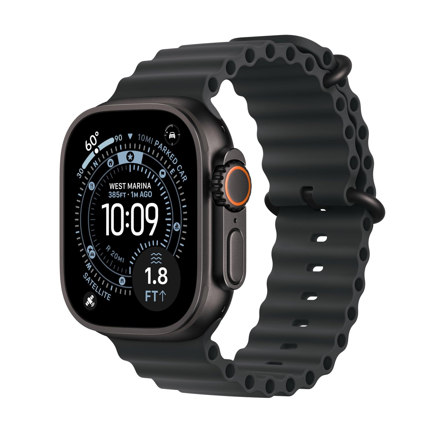 Apple Watch Ultra 3 [GPS + Cellular 49mm] Running & Multisport Smartwatch w/Rugged Titanium Case w/Black Ocean Band. Satellite Communications, Advanced Health & Fitness Tracking