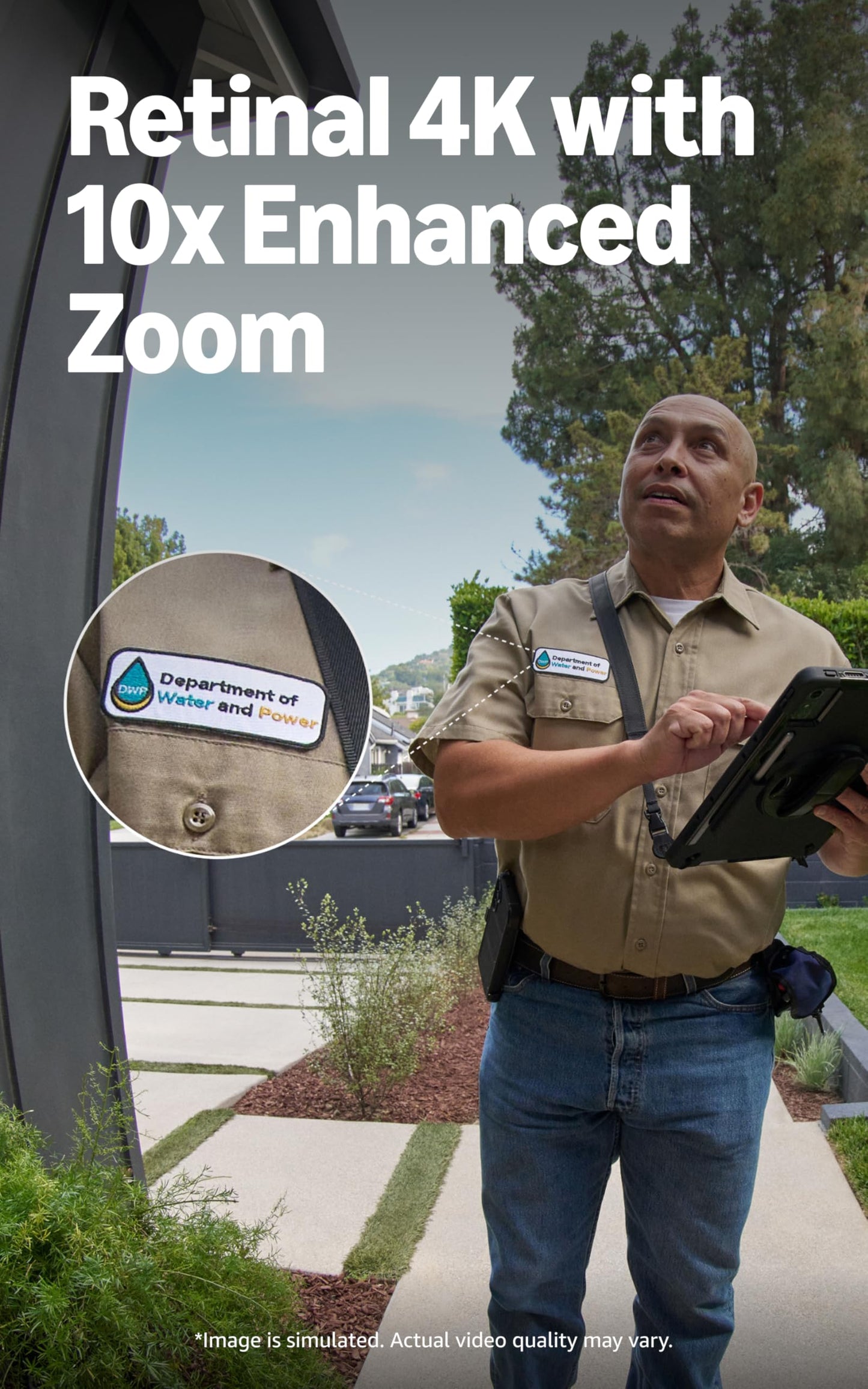 Ring Wired Doorbell Pro (Newest Model) — Retinal 4K with wide-angle video, 10x Enhanced Zoom, and Low-Light Sight, Deep Silver